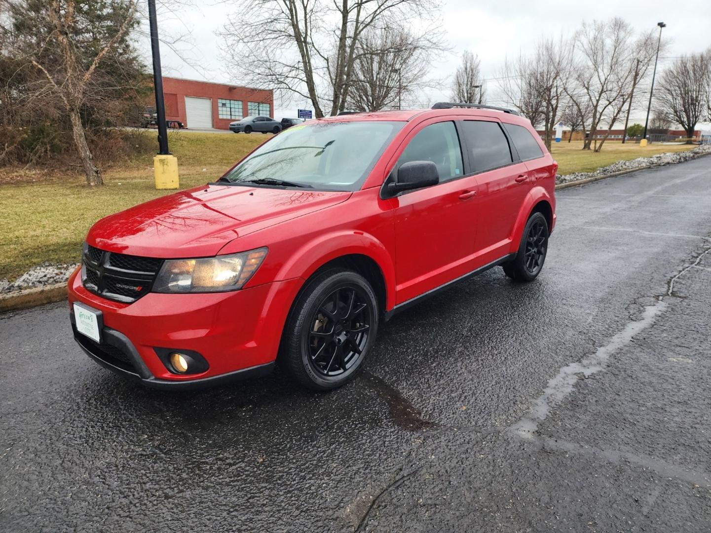 2014 RED /Black Dodge Journey SXT AWD (3C4PDDBG8ET) with an 3.6L V6 DOHC 24V engine, 6-Speed Automatic transmission, located at 1221 Madison St., Shelbyville, TN, 37160, (931) 680-9439, 0.000000, 0.000000 - Photo#0